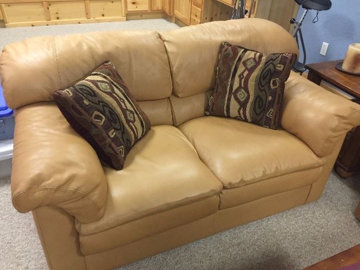 Stunning top grain leather sofa and love seat 