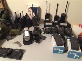 Vintage handheld transceivers and accesories