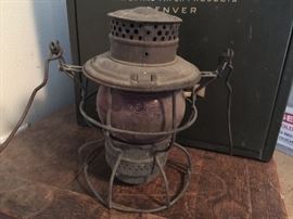 Vintage red glass lantern