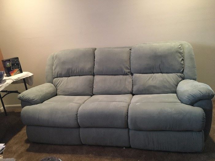 Light Blue Grey Electric Sectional 