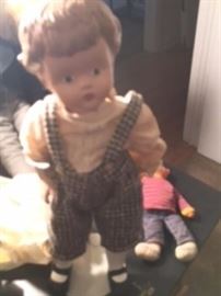 Boy Doll: blonde hair with plaid knickers or knickerbockers