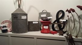 key vintage items... scale, igloo cooler, etc.