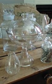 vintage glass candy jars!