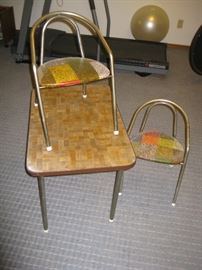 Child's table retro chairs
