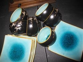 Oriental small cups and saucers