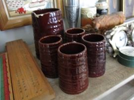 Marcrest pitcher and mugs