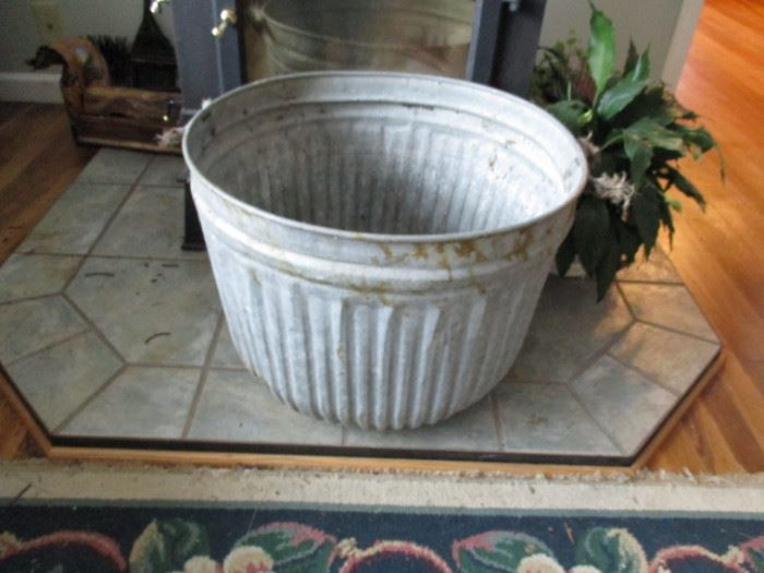Large galvanized bucket