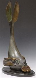 Lot 3019: Donald Riggs (b. 1948), bronze sculpture, 27" View full catalog at www.slawinski.com