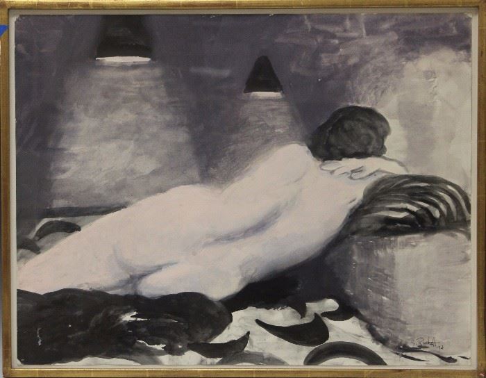 Lot 3030: Elmer Nelson Bischoff (1916-1991), Gouache and Watercolor; View full catalog at www.slawinski.com