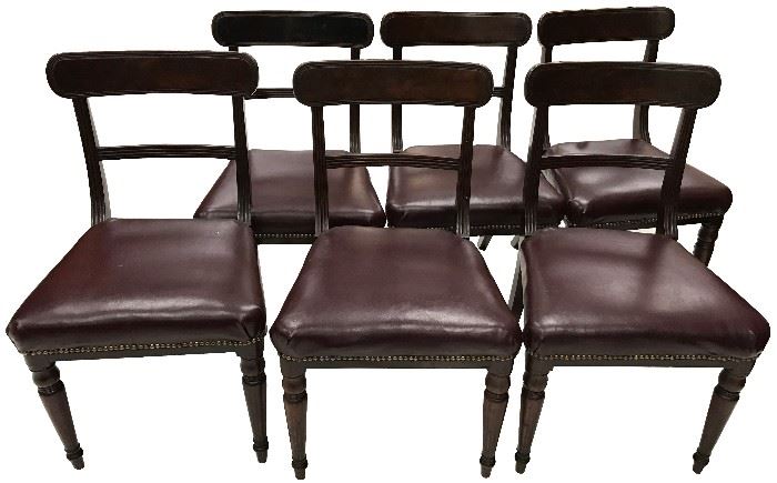 Lot 3287: Lot of (6) Mahogany Dining Room Chairs; Heights- 33 1/2" View full catalog at www.slawinski.com