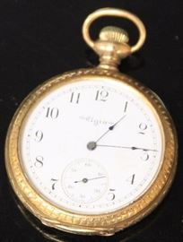Lot 3309: Late 19th Century Elgin 14KT Pocket Watch; 17 jewels adjusted. View full catalog at www.slawinski.com