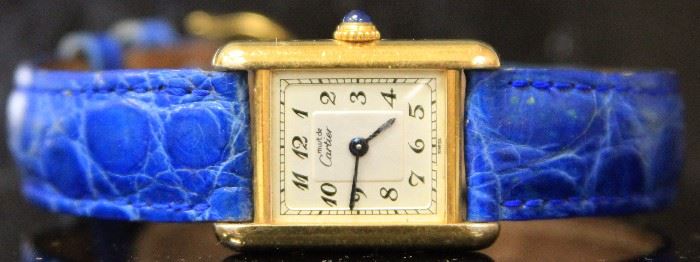 Lot 3350: Lady's Cartier Wristwatch, 8 1/2" View full catalog at www.slawinski.com