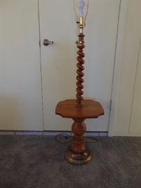 Vintage wood/brass table lamp