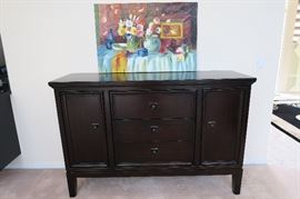 Mahogany Color Breakfront / Buffet.  60 1/2'' L x 19'' D x 40'' H''