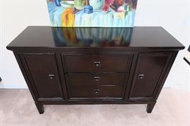 Mahogany Color Breakfront / Buffet.  60 1/2'' L x 19'' D x 40'' H''