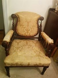 Unusual 19th cent. lyre-back chair