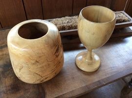 Gorgeous Spalted Maple Vase and Chalis