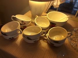 Cute set of soups - complete with mother bowl and ladle