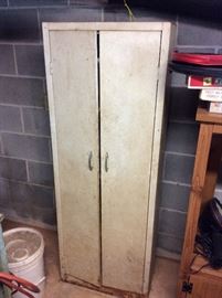 Cool old metal cabinet - thin and narrow!