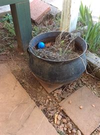 Cast Iron pot - rim damage - but still makes a good pot of witches brew!