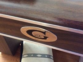 GANDY - pool table - 1970's - purchased from the infamous Pete's Pool Room - here in Griffin. This is an outstanding table. The felt is in good shape - no tears.