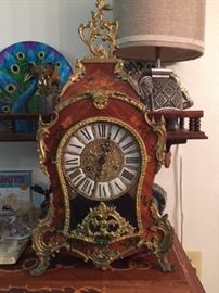 Antique inlay French clock with gold gilt, need work