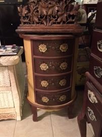 Hand painted barrel cabinet 