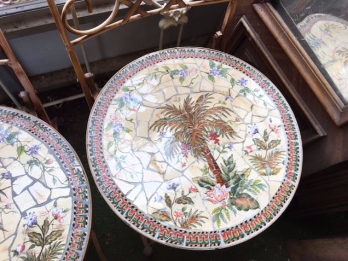pair of metal chair with oriental design