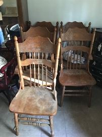 these chairs were photographed before they were cleaned. They are very heavy and are being sold with an  oak table 