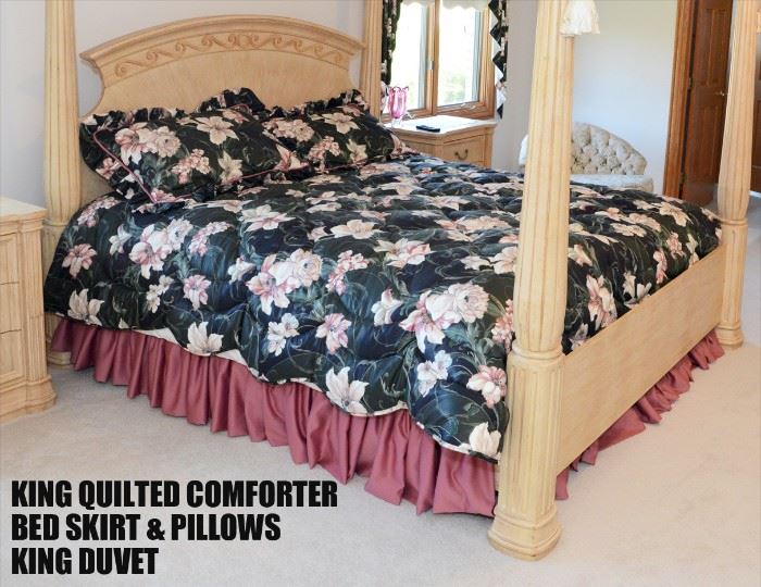 King Quilt, Duvet, pillows and skirt 1em