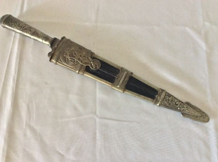 Ornate Gaucho Knife and Sheath. 18" length with sheath. La Movediza, Industria, Argentina. 
