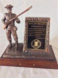 Bill of Rights, Second Amendment. NRA statuette. 11" H