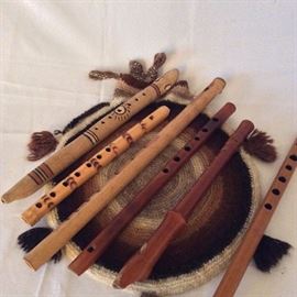 Wooden flutes. 