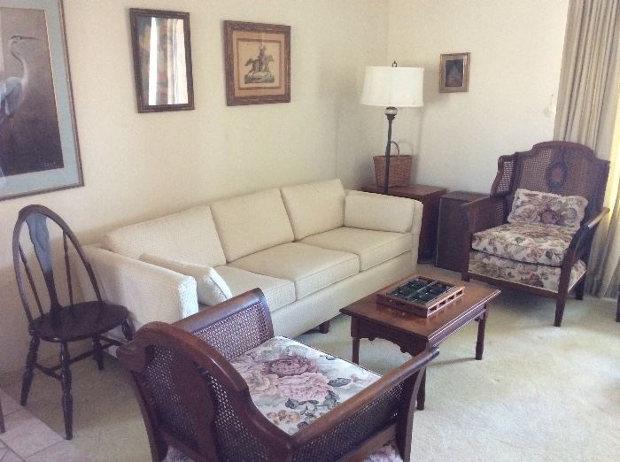 Upholstered livingroom furniture.