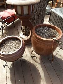 flower pots and stands