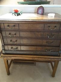 Vintage 4 drawer storage box and stand