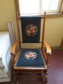 Stitched wooden rocking chair 