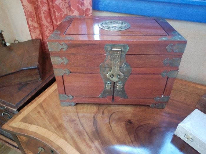 Vintage wood lock box
