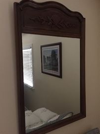 Accent wood trimmed Mirror.
