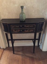 Hand Painted Ebony Asian Demilune