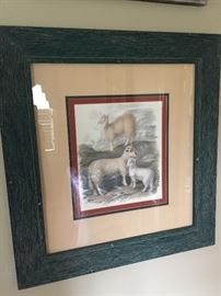 Sheep Framed Art with weathered frame
