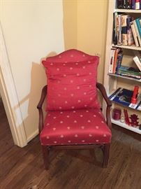 Napoleonic Bee upholstered vintage wooden chair
