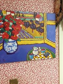 Hand painted art hanging