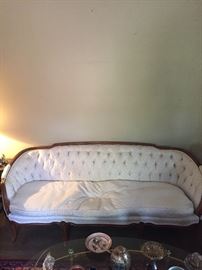 White French Provincial upholstered sofa