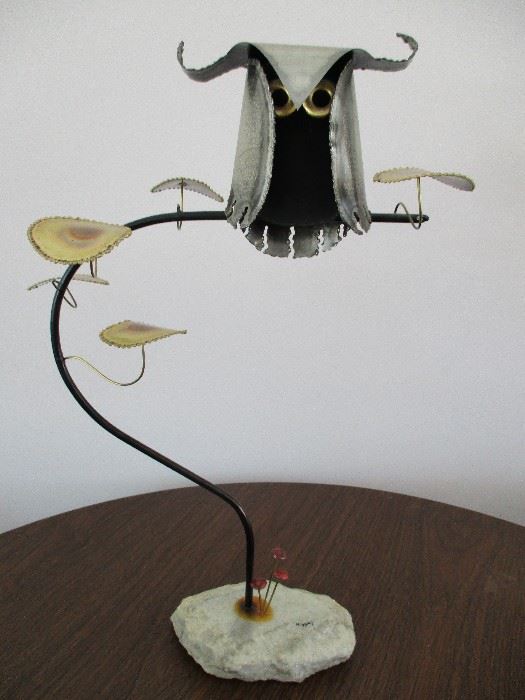 Vintage Higgins metal owl sculpture