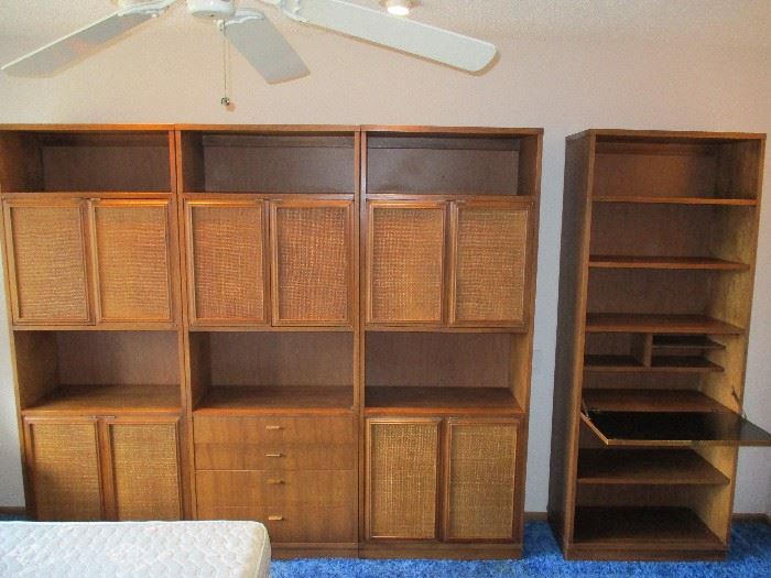 Vintage four piece wall unit.  Each piece is 30" wide.  Being sold by section