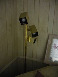 70's Brass 3 Way Cube Floor Lamp