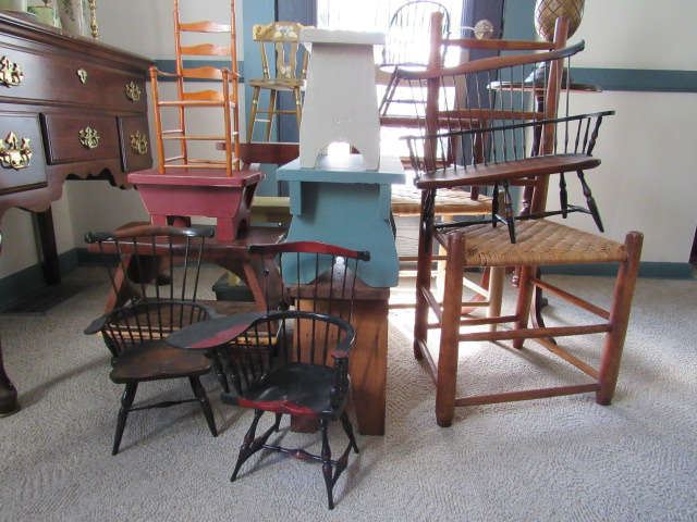 Small Benches and Antique Doll furniture