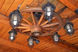 Wagon wheel chandelier