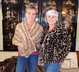 Mink stole and Felidae (big cat) furs